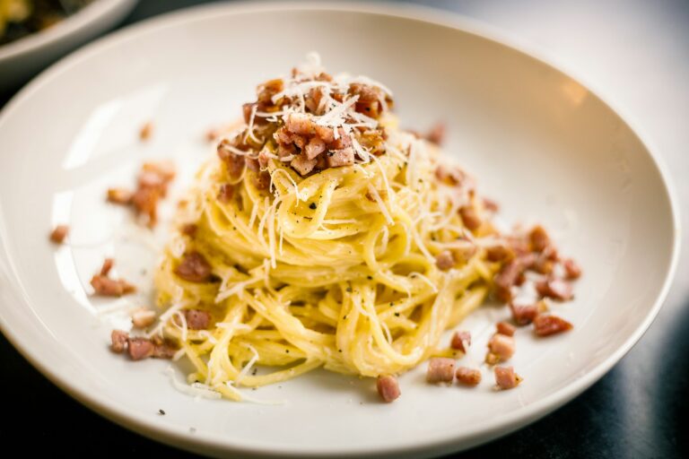 a tasty traditional carbonara dish