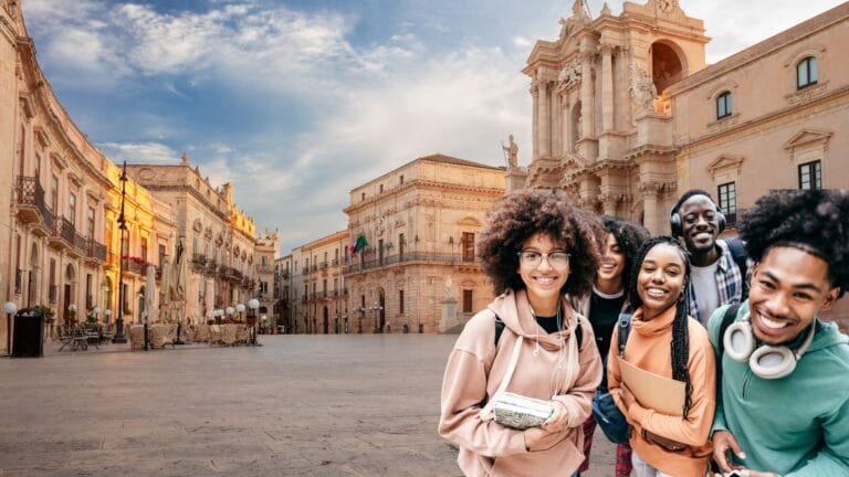 Study in Italy: Discover the Exceptional Benefits for International Students 1 Study in Italy. International students in an Italian famous square